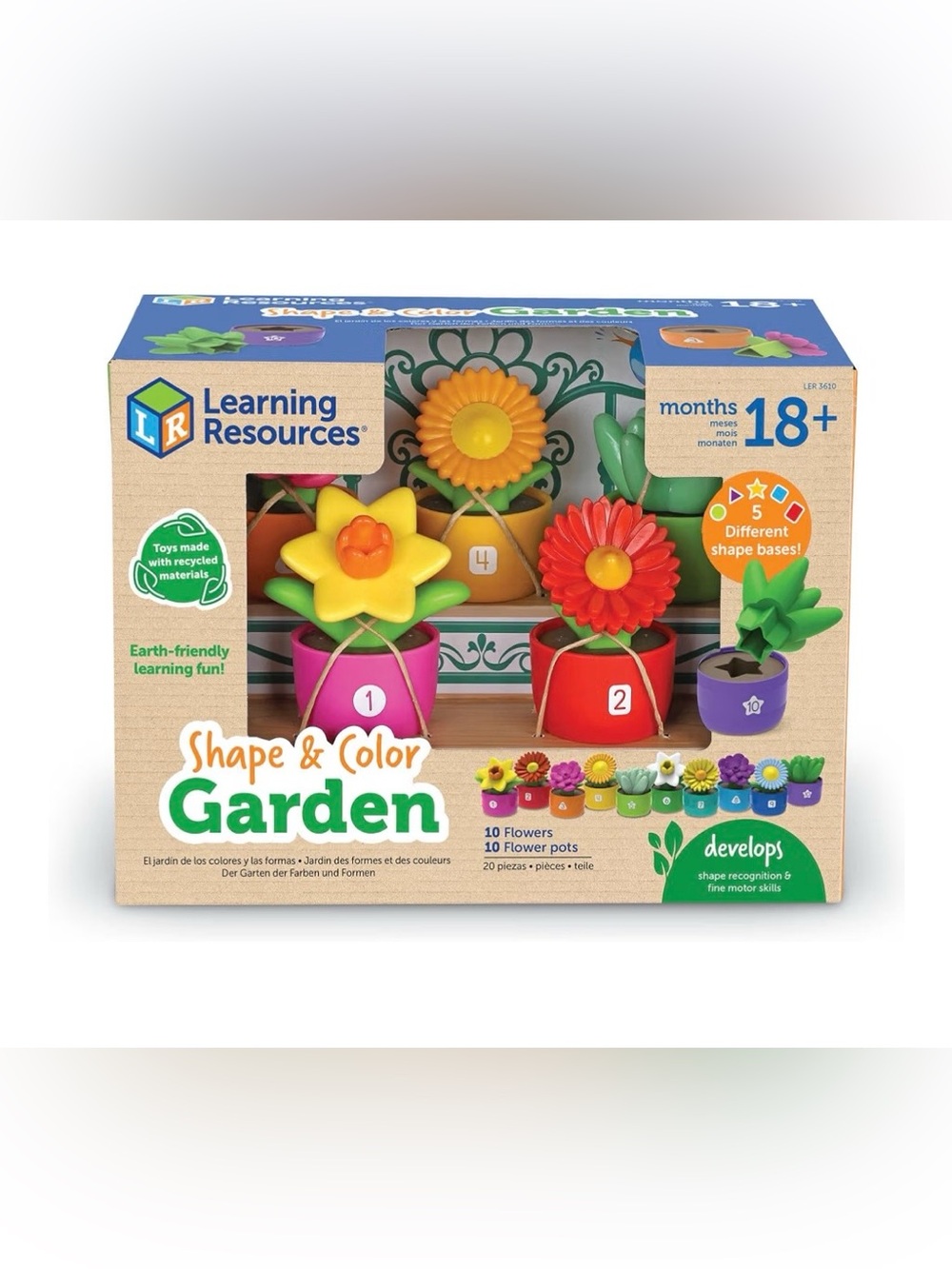 Learning Resources Shape & Color Garden - Multicolor Flower Counting Set
